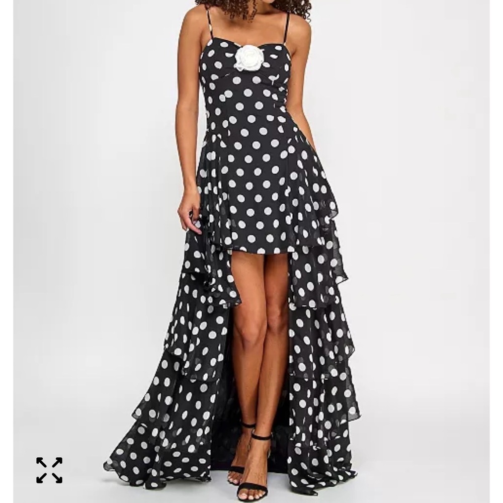 Polka Dot High-Low Dress